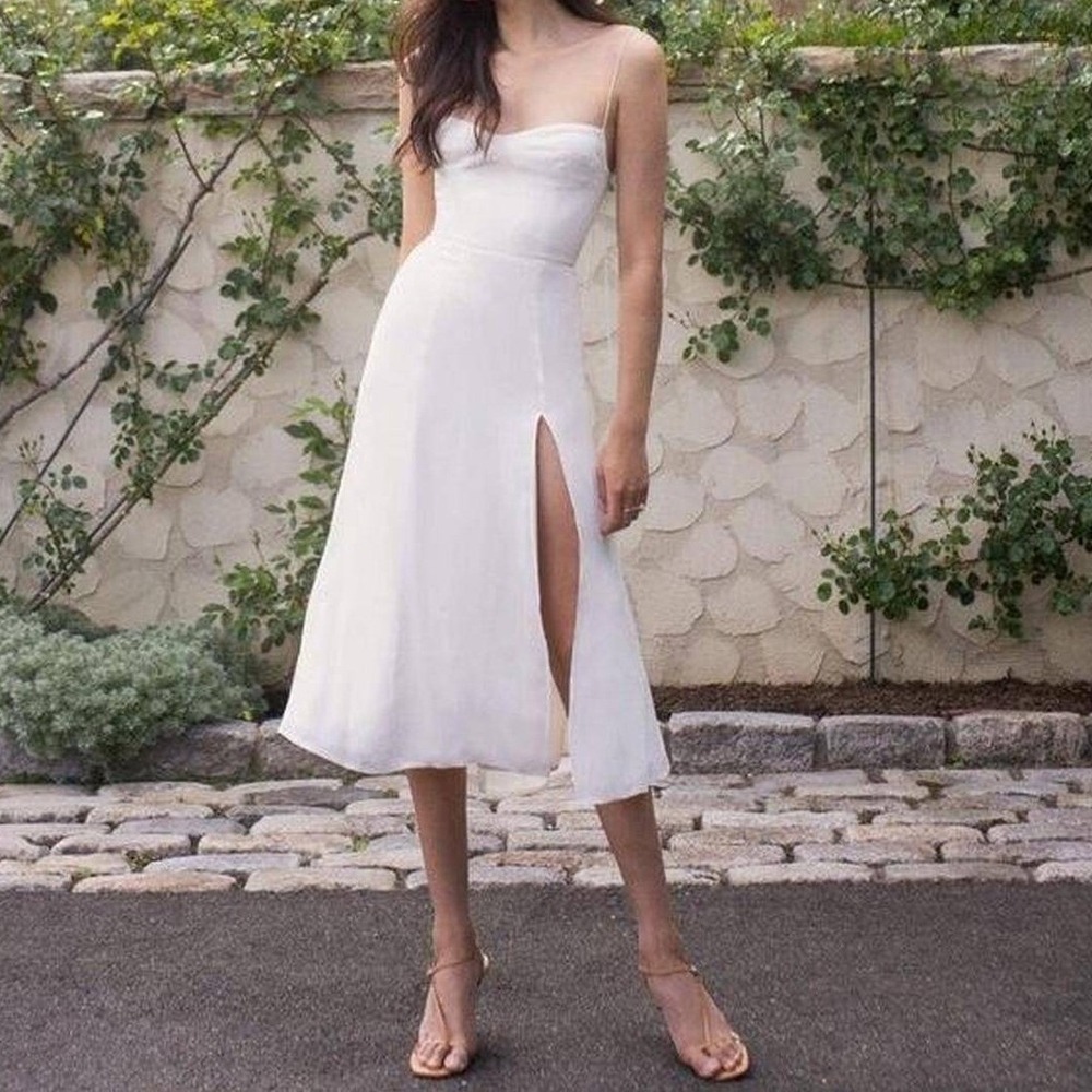 NWOT Reformation Juliette Midi Dress Ivory Wedding Bridal LWD 4